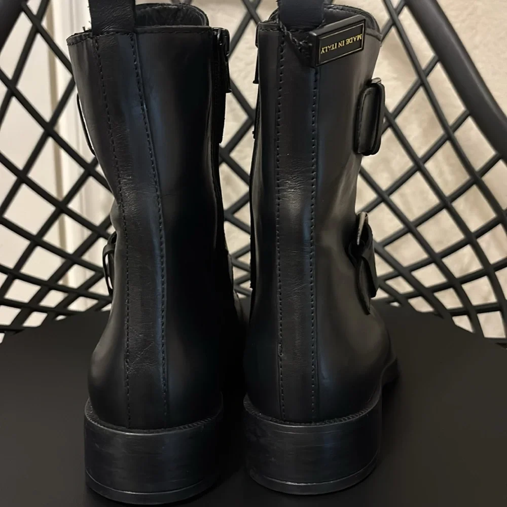 Emanuele Crasto Leather Boots Made in Italy in Black Sz 38 - Picture 14 of 15